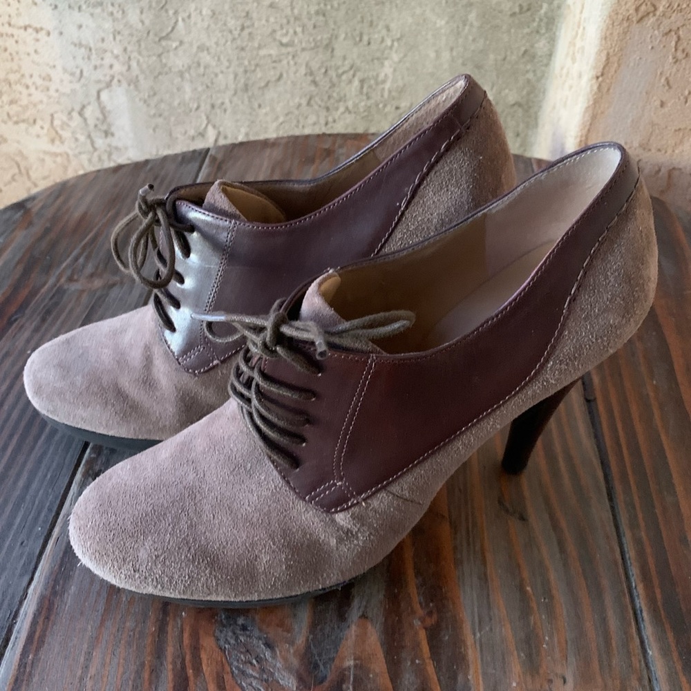 Nine West Taupe Heel Booties